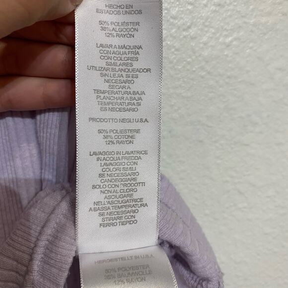 Current/Elliott Purple Ribbed Short Sleeve Tee Sz L NWOT - Picture 6 of 11